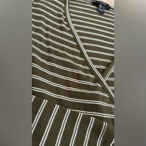 Forever 21 green stripe long sleeve
